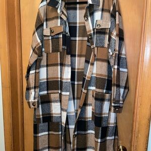 Stylish Plaid Trench Coat (Shacket) for Women